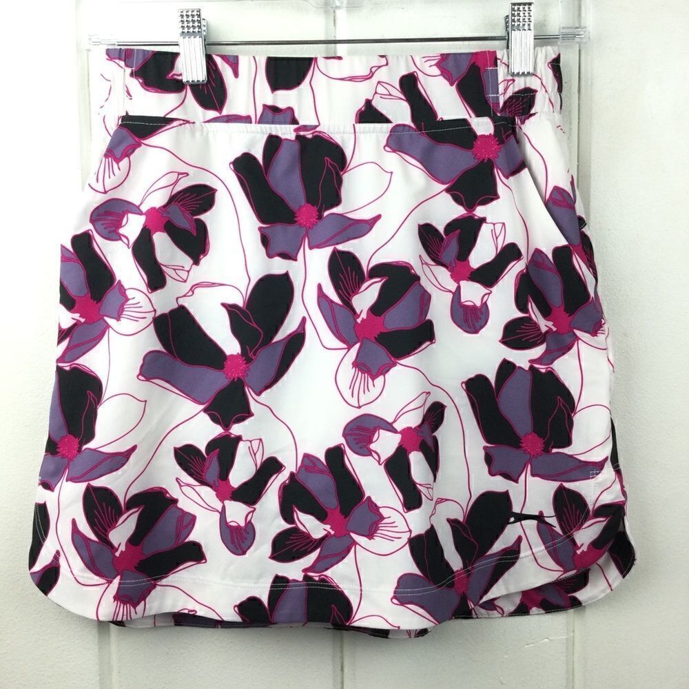 Slazenger Golf‎ Tennis Floral Skort White w/Black, Purple, Pink Flowers, Size XS